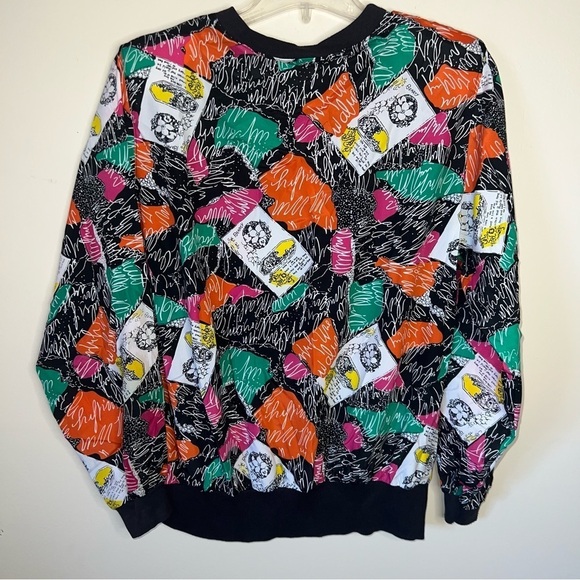Vintage Shapely Abstract Pullover Jacket Shirt w/Shoulder Pads Made in USA Med - Picture 10 of 10